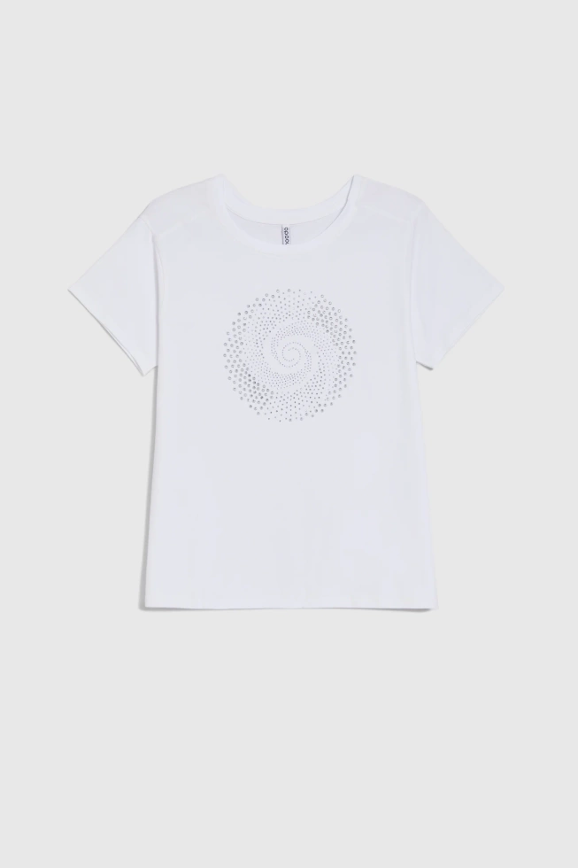 Bluzka z dżetami biała