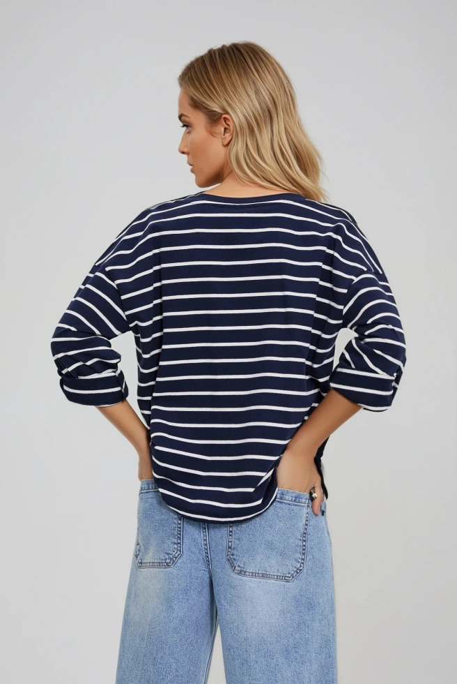 Bluza w paski granatowa