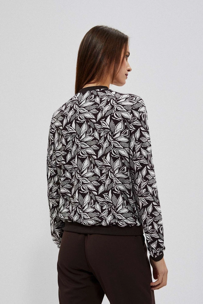 Bomberka z printem ciemnbrązowa