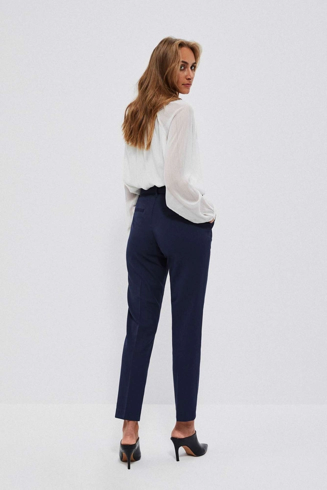 Spodnie cygaretki z paskiem granatowe