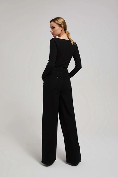 Jeansy wide leg z wysokim stanem