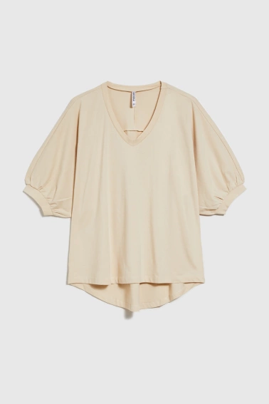 Bawełniana bluzka oversize beżowa