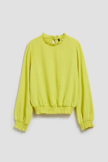 Gładka koszula limonkowa