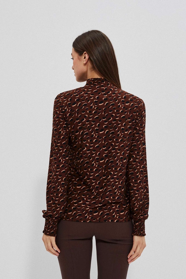 Bluzka z długim rękawem brązowa