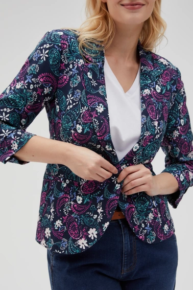 Marynarka z rękawami 3/4 granatowa