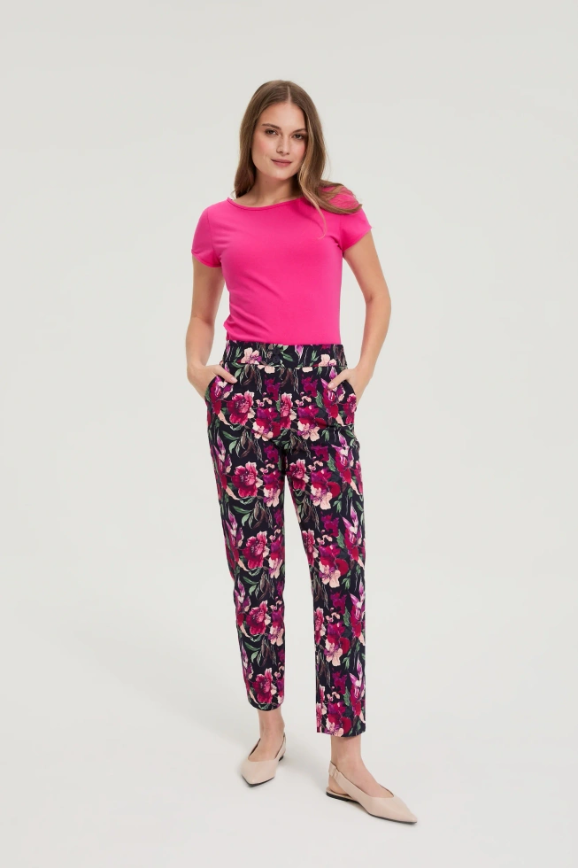 Bawełniany t-shirt fuksjowy