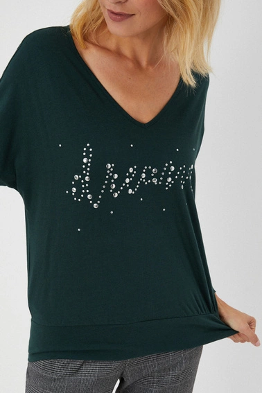 Bawełniana bluzka z aplikacją