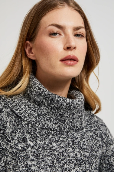 Sweter z grubym goltem czarny