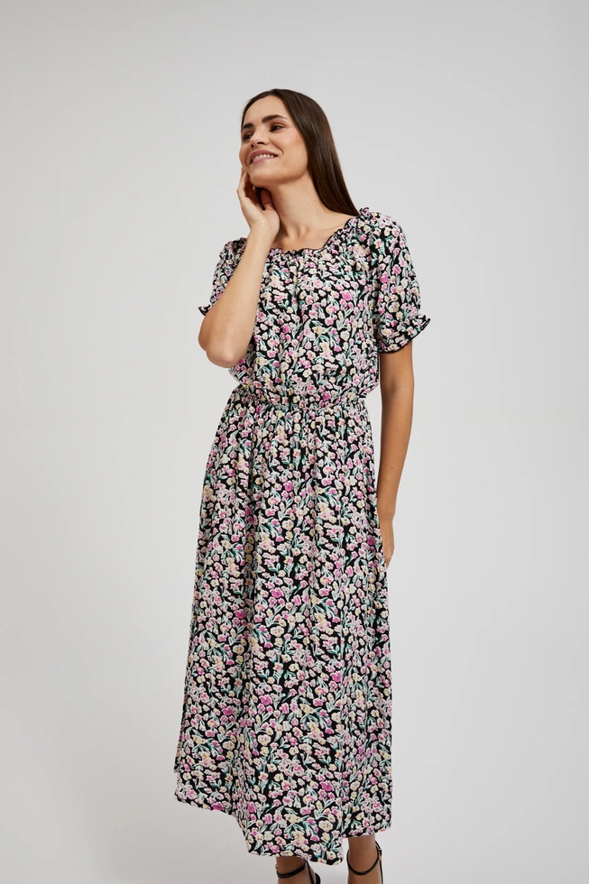 Sukienka midi w drobne kwiaty