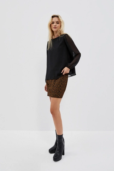 Spódnica z printem i metaliczną nitką