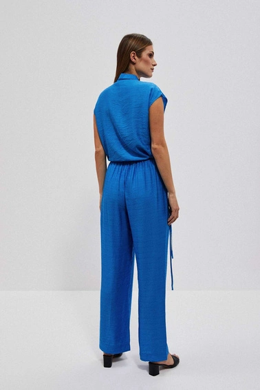 Spodnie z szerokimi nogawkami lazurowe