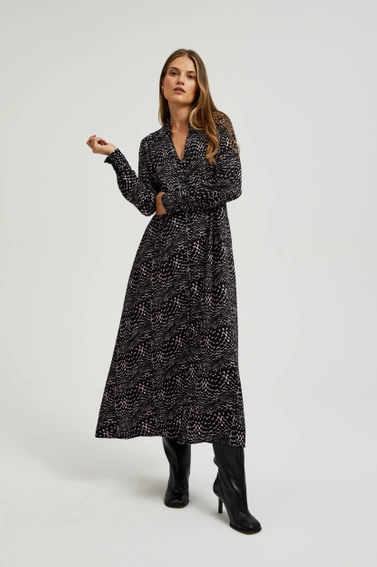 Wiskozowa sukienka midi czarna