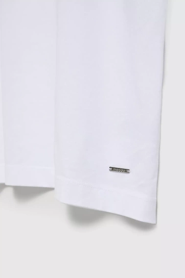 Bluzka oversize z okrągłym dekoltem biała