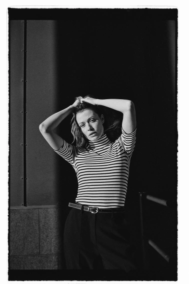 Bluzka z golfem w paski