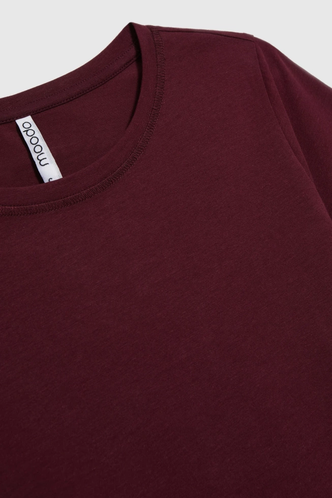 Gładki t-shirt burgunowy