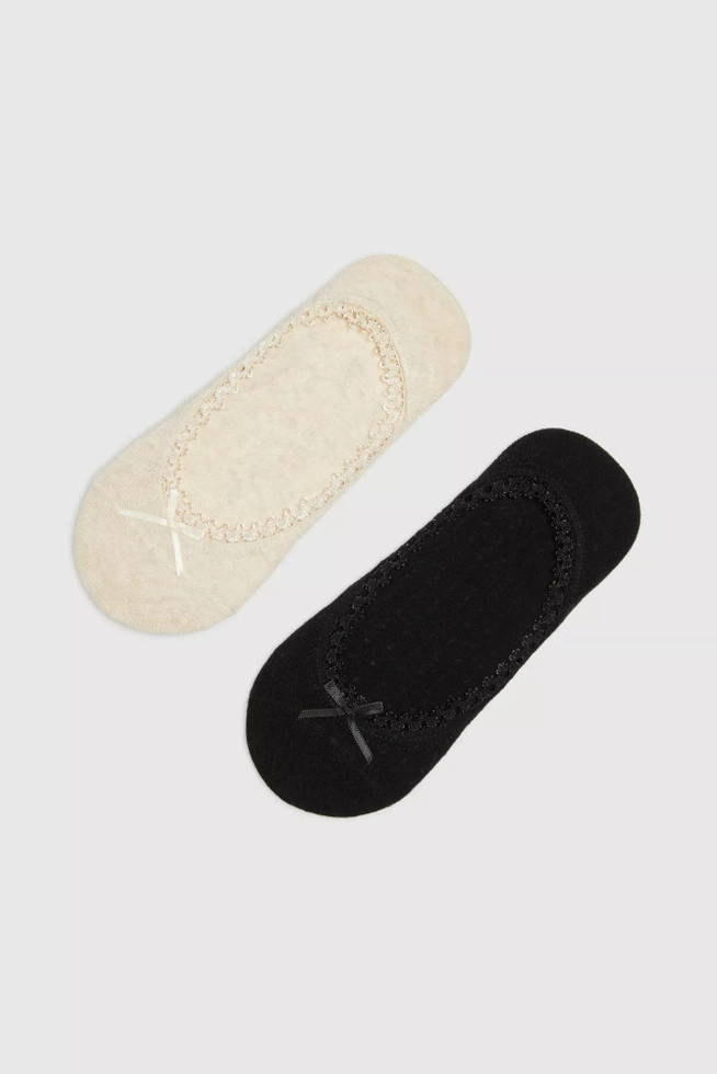 Skarpetki stopki z koronką 2-pack