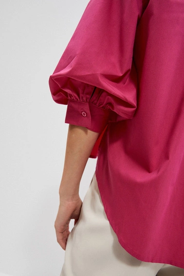 Koszula z bufiastymi rękawami różowa