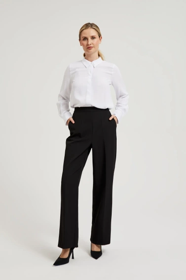 Wiskozowa koszula z kołnierzykiem biała