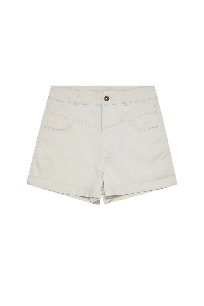 Krótkie szorty lyocell beżowe