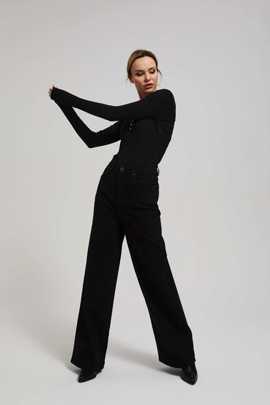 Jeansy wide leg z wysokim stanem