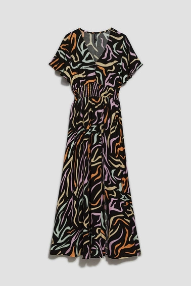 Wzorzysta sukienka maxi czarna