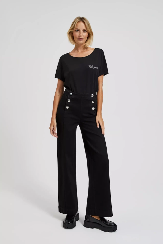 Bluzka z napisem czarna