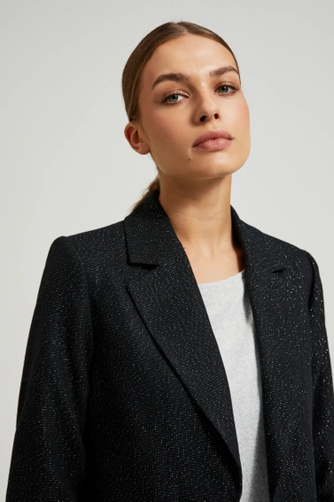 Marynarka z rękawami o długości 3/4 czarna