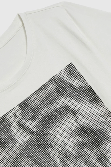 Biała bawełniana bluzka z nadrukiem