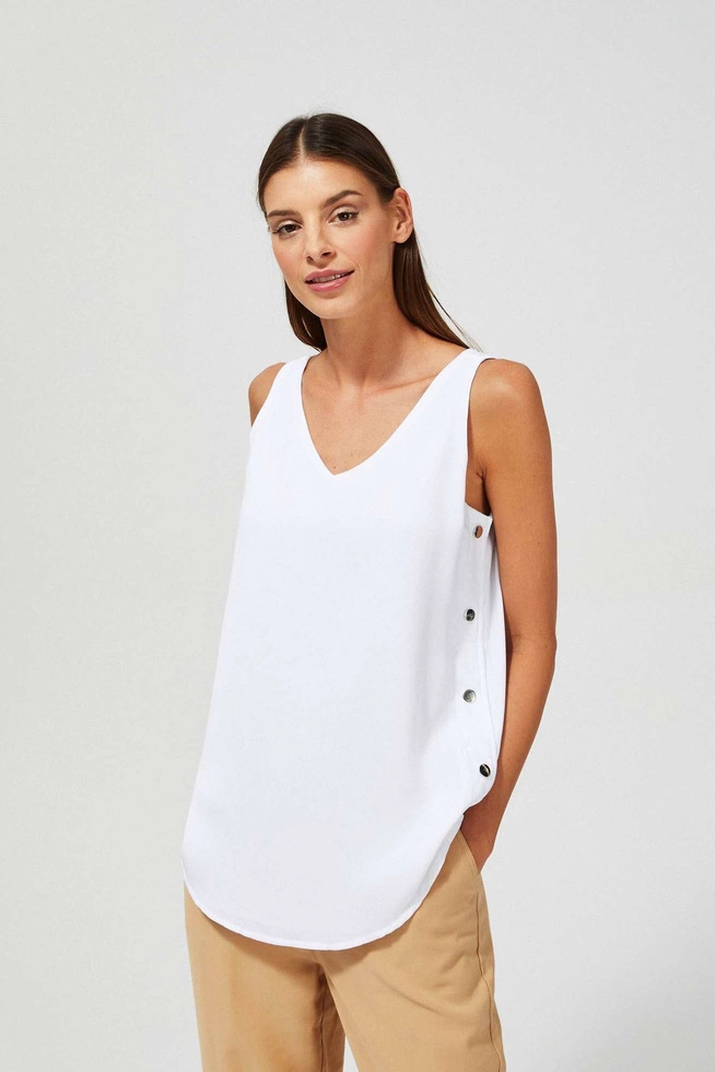 Gładka koszula bez rękawów