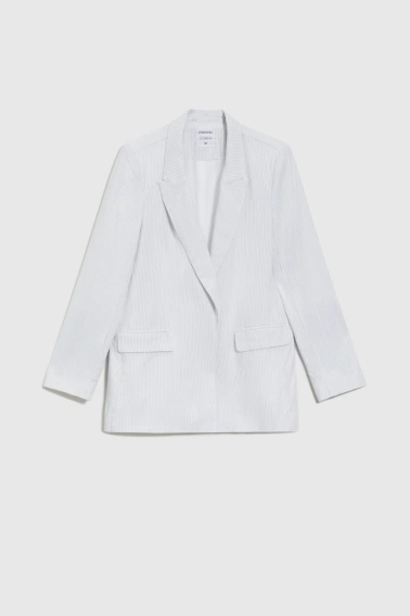 Wiskozowa marynarka w paski biała