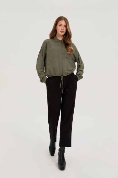 Koszula z wiskozy oliwkowa 