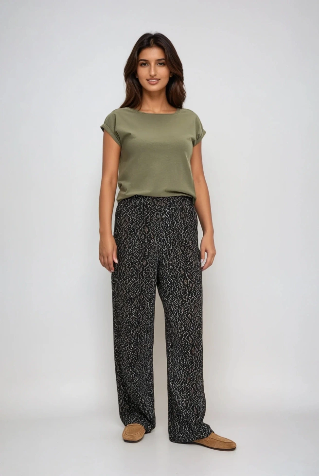 T-shirt z bawełny oliwkowy