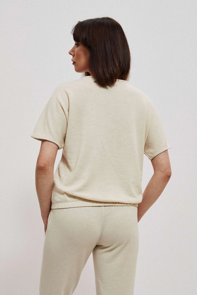 Gładka bluzka piaskowa