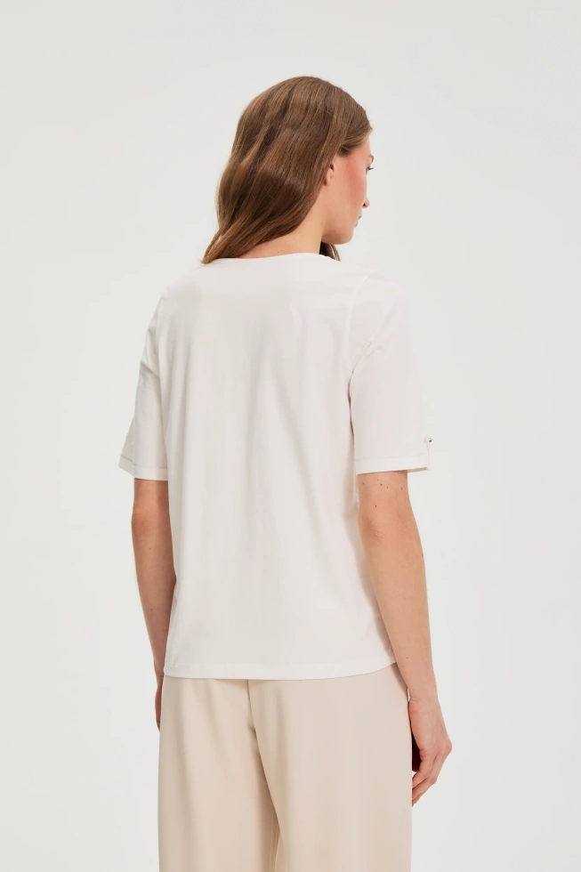 Bluzka z dekoltem w serek biała