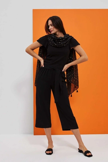 Spodnie z wiązaniem w pasie