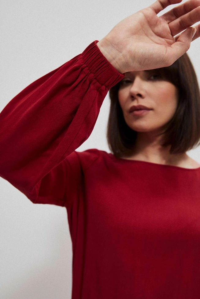 Wiskozowa koszula bordowa