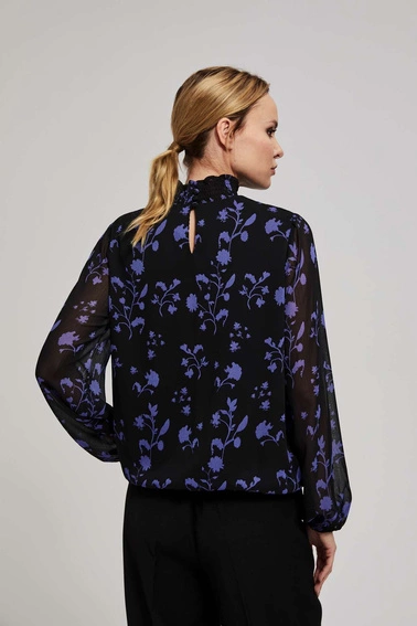 Koszula z kwiatowym wzorem czarna