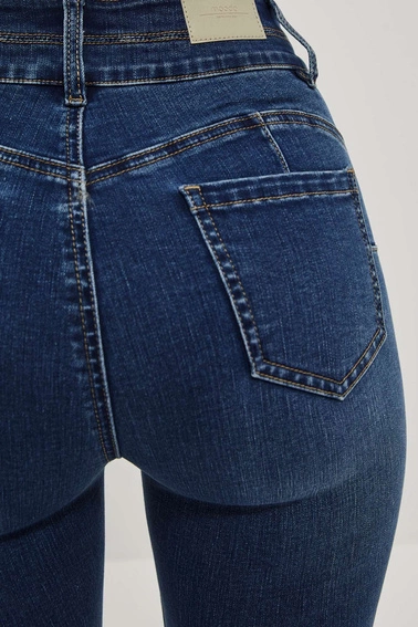 Jeansy skinny z kieszeniami ciemnoniebieskie