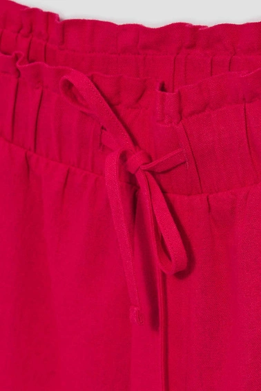 Lniane szorty truskawkowe