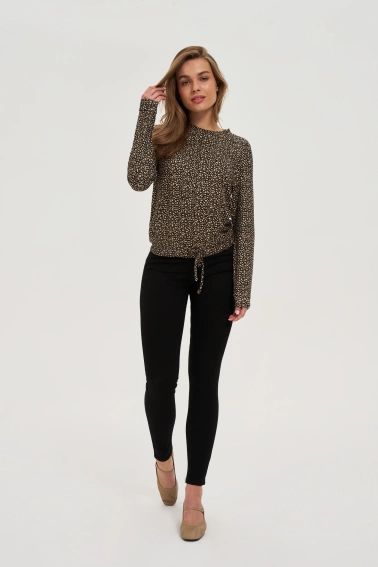 Sweter w drobny wzór beżowy