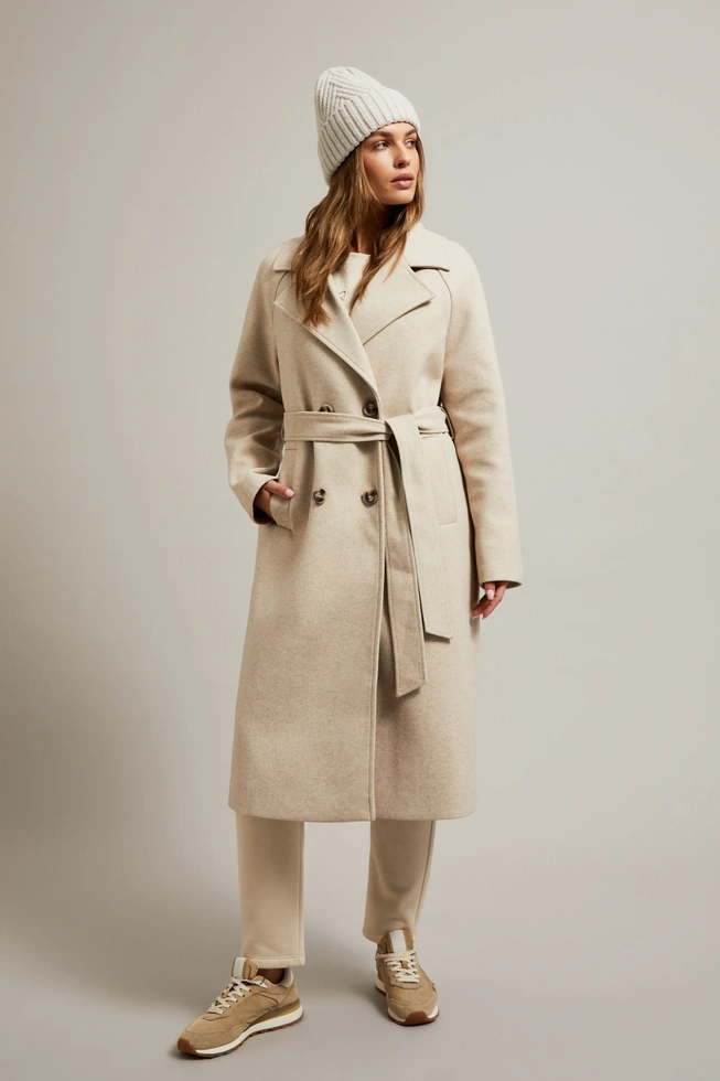 Płaszcz z kapturem beżowy