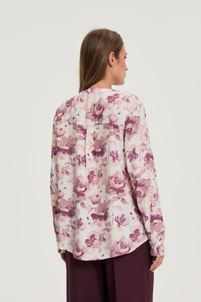Koszula w kwiaty ecru