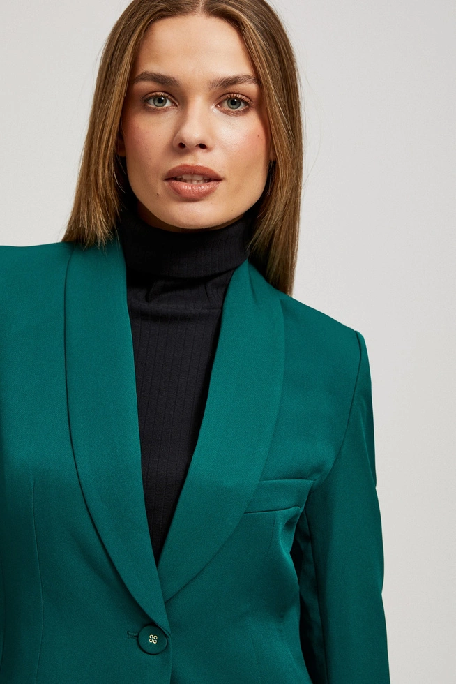 Jednorzędowa marynarka szmaragdowa