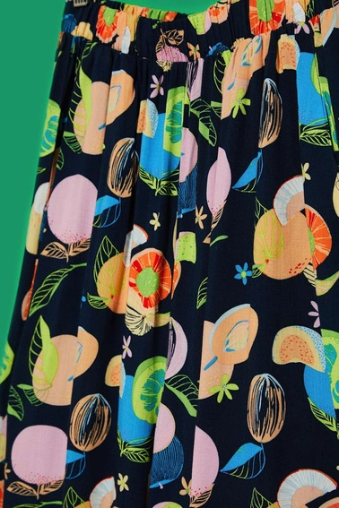 Wzorzyste spodnie kuloty perłowe