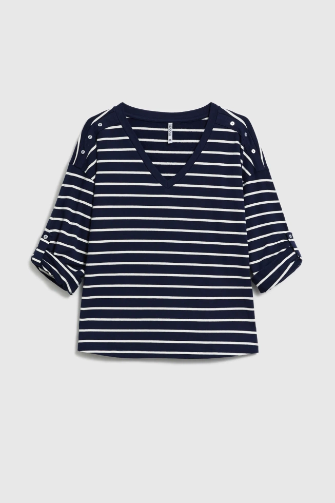 Bluza w paski granatowa