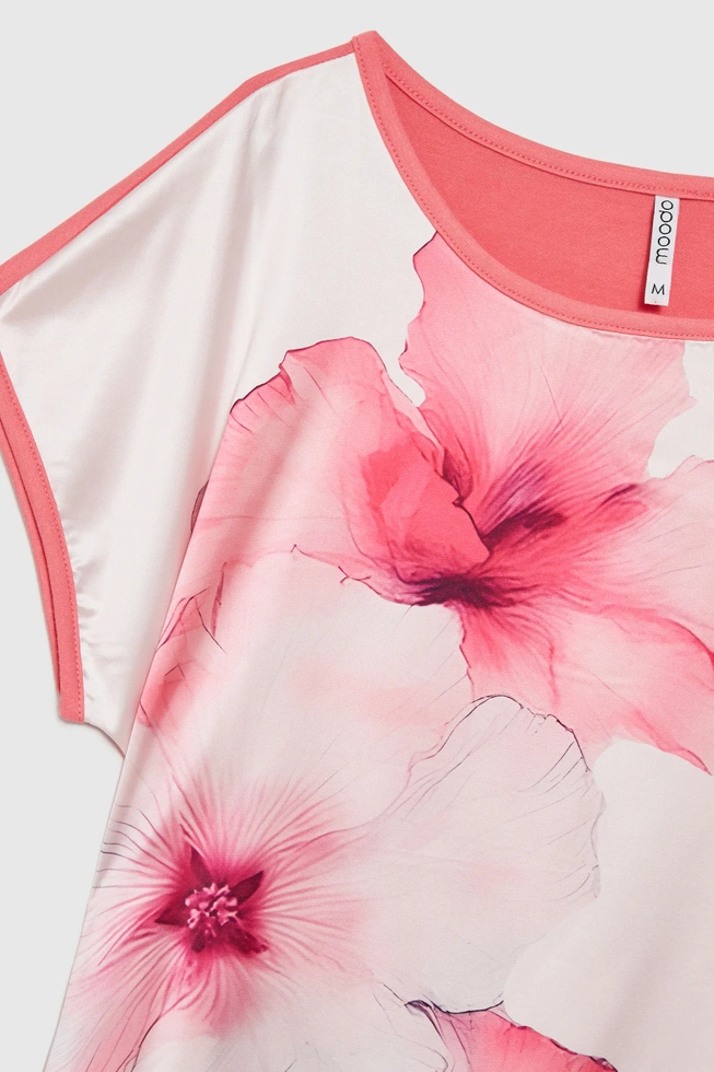 Bluzka z nadrukiem różowa