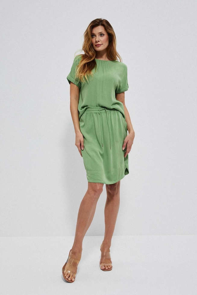 Spódnica z kieszeniami malahitowa