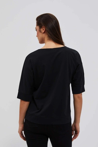 T-shirt z nadrukiem serc czarny