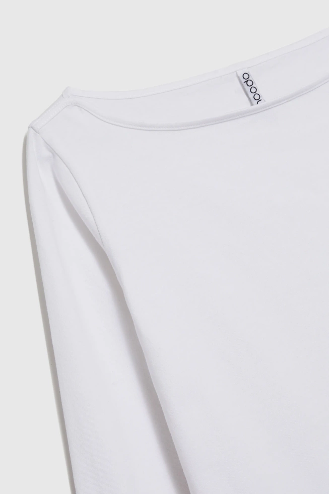Dopasowana bluzka z długimi rękawami biała