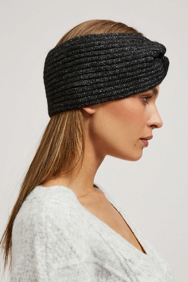 Dzianinowa opaska na głowę czarna